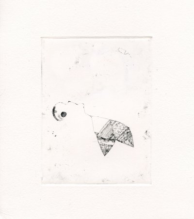 Meandering Thoughts 2, 2017, (tørpunkt på lærred) af Bella Larsson