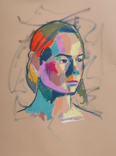 Farvestudie 17, 2023 (pastel på papir) af Ben Benet