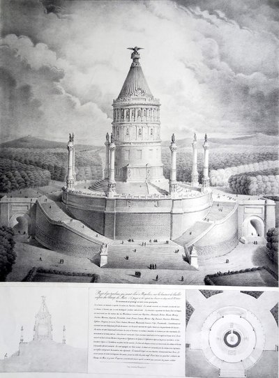 Projekt for en grav, der ville blive rejst til Napoleon i Chaillots højder foran Champ de Mars af Benard et Cie Imprimerie Lemercier