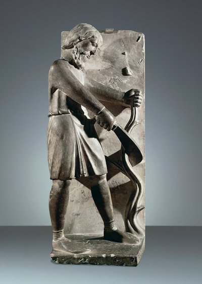 December, statue fra Cycle of Months, Baptistery of Parma af Benedetto Antelami