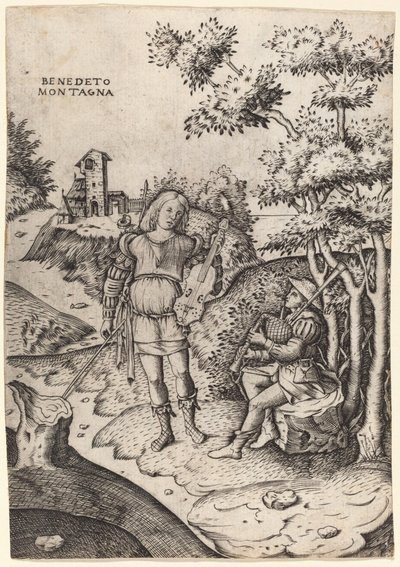 Apollo og Marsyas af Benedetto Montagna