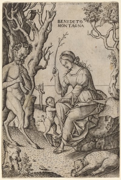 Satyr Familie af Benedetto Montagna