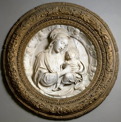 Jomfru og Barn. Skulptur af Benedetto da Maiano
