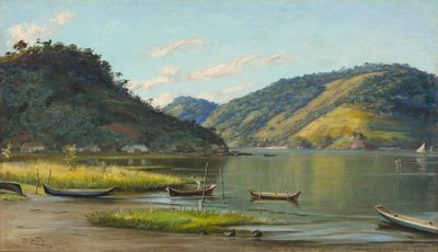 Benedito Calixto - Bugt med både, SP, 1907 af Benedito Calixto