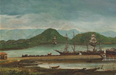 Benedito Calixto - havnen i Santos, SP, 1888 af Benedito Calixto