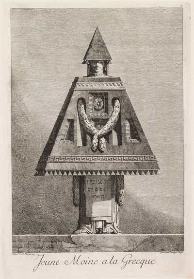Masquerade à la Grecque: Ung munk à la Grecque Plate 9, 1771. af Benigno Bossi