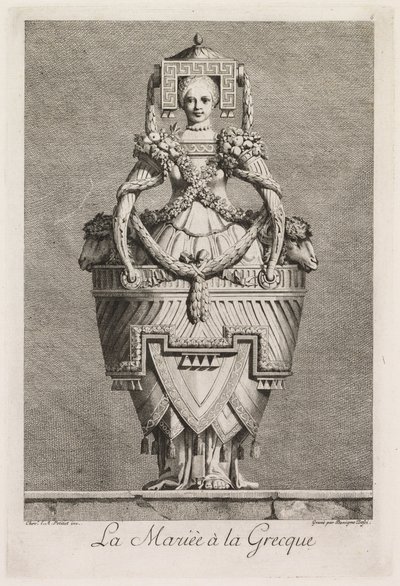Græsk maskerade: The Greek Bride Plate 6, 1771. af Benigno Bossi