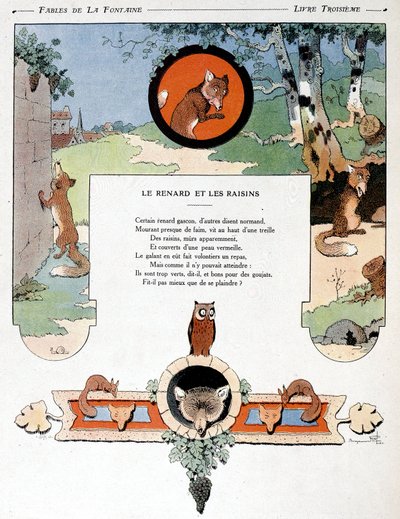 Ræven og druerne, illustration fra 