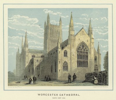 Worcester-katedralen, nordvestlig udsigt af Benjamin Baud