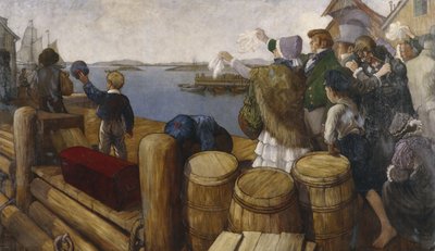 Restaurationens afgang fra Stavanger 4. juli 1825 af Benjamin Blessum