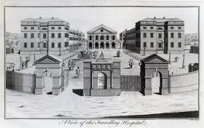 Udsigt over Foundling Hospital, 1756 af Benjamin Cole