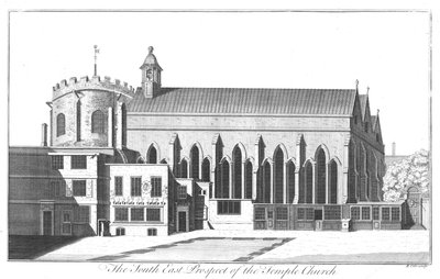 The South East Prospect of Temple Church, c1737 af Benjamin Cole