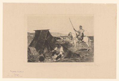 Landskab med telt og rytter Raderinger af forskellige trykkerier fra 1877 (serietitel) L