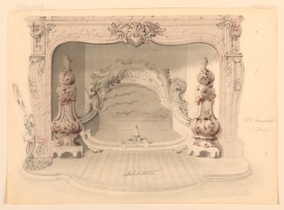 Tegning, rist af støbejern, ca. 1840 af Benjamin Dean Wyatt