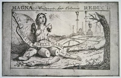 Magna Britannia: hendes kolonier reduceret (litografi) af Benjamin Franklin