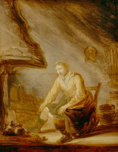 Kvinde foran en brand af Benjamin Gerritsz Cuyp
