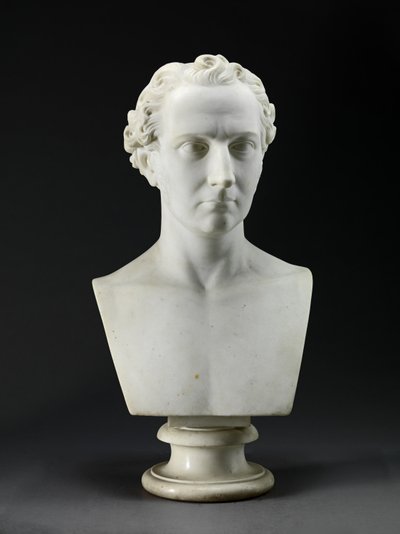 Portrætbuste af kunstnerens bror, billedhuggeren, John Gibson (1790-1866) 1837-38 (Carrara-marmor) af Benjamin Gibson