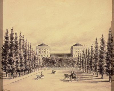 United States Capitol fra Pennsylvania Avenue, ca. 1814 af Benjamin Henry Latrobe