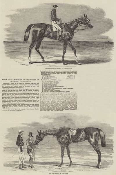Epsom Races, portrætter af vinderne af Derby og Oaks af Benjamin Herring