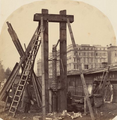 Opførelsen af den internationale udstilling i 1862 i South Kensington, 1862 (foto) af Benjamin L. Spackman