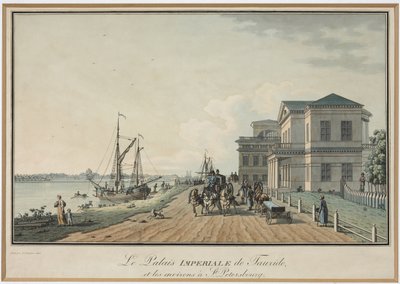 Udsigt over Tauride Palace - Benjamin Paterssen (1748-1815). Ætsning, akvarel, før 1806. Statsmuseum for Historien om Sankt Petersborg af Benjamin Patersson
