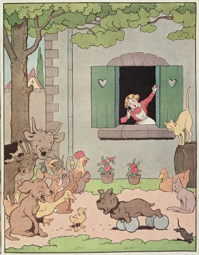 Gårdsdyrene glæder sig over Grognards ubehag, illustration til 