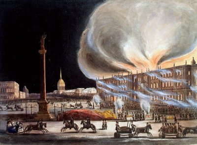 Brand i Vinterpaladset i december 1837, 1838. af Benjamin Richard Green