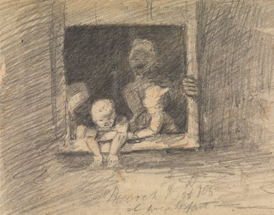 Børn lærer fra et vindue af Benjamin Robert Haydon