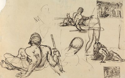 Figurstudier af en mand, der rejser sig fra jorden af Benjamin Robert Haydon