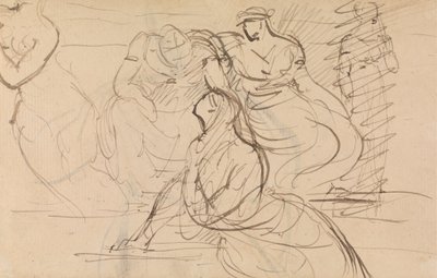 Figurstudie af kvinder i forskellige siddende og stående stillinger af Benjamin Robert Haydon