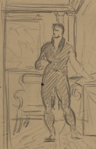Figurstudie af en mand i formelt jakkesæt af Benjamin Robert Haydon
