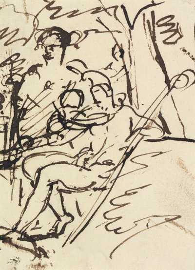 Figurstudie af en liggende soldat af Benjamin Robert Haydon