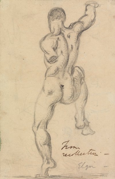 Figurstudie bagfra af en nøgen mand af Benjamin Robert Haydon