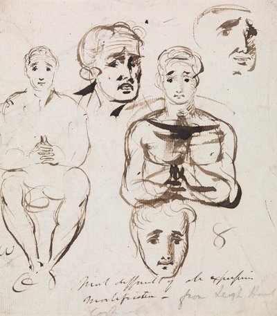 Studie af ansigtsudtryk af Benjamin Robert Haydon