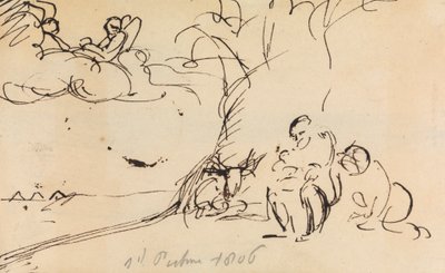 Studie af figurer, der sidder under et træ af Benjamin Robert Haydon