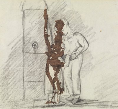 Studie af to figurer, der står sammen af Benjamin Robert Haydon