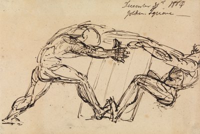 Studie af to mandlige nøgenbilleder af Benjamin Robert Haydon