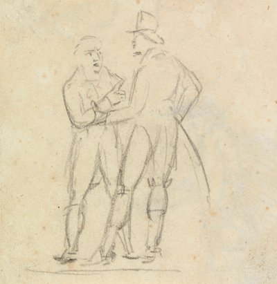 Studie af to mænd, der står, mens de er i samtale af Benjamin Robert Haydon
