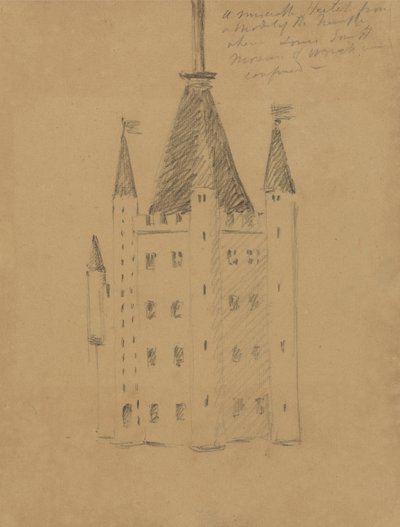 Studie af et slot af Benjamin Robert Haydon