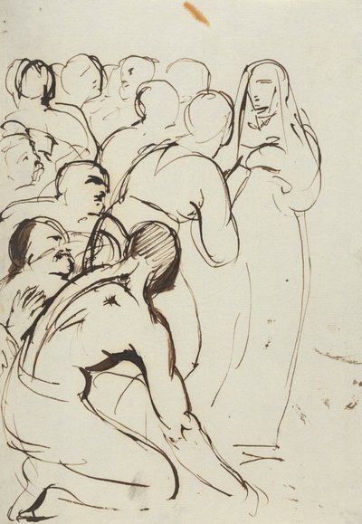 Studie af en gruppe af figurer, knælende og stående af Benjamin Robert Haydon