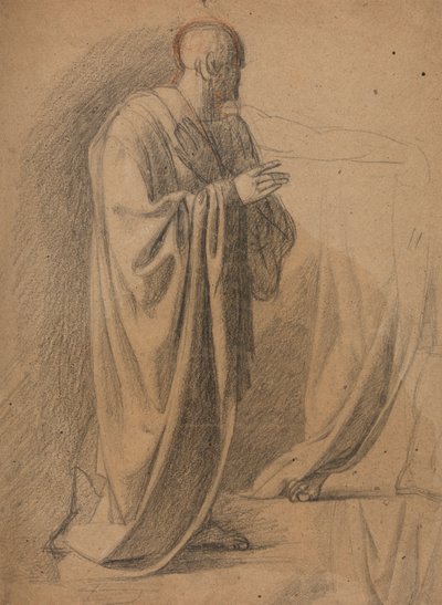 Studie af en mand i en lang kappe af Benjamin Robert Haydon