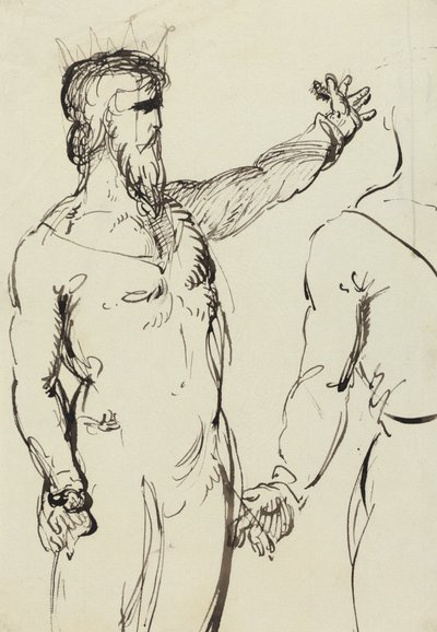 Studie af en mand med strakt arm af Benjamin Robert Haydon