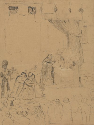 Studie af en religiøs ceremoniscene af Benjamin Robert Haydon