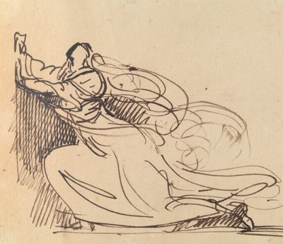 Studie af en kvinde, der bønfalder på sine knæ af Benjamin Robert Haydon
