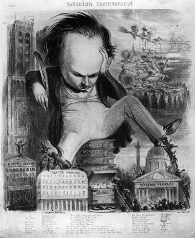 Karikatur af Victor Hugo (1802-85) fra 