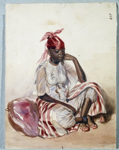 Negresse en costume (akvarel) af Benjamin Roubaud