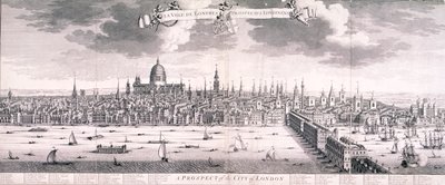 Panoramaudsigt over London, 1710 af Benjamin Smith