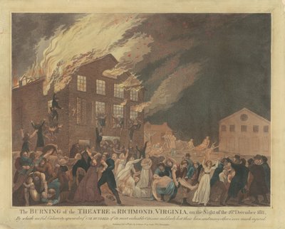 The Burning of the Theatre i Richmond, Virginia af Benjamin Tanner