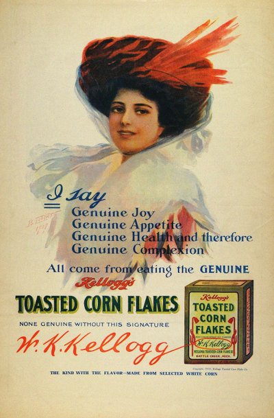 Plakat for Kelloggs Cornflakes, 1910 af Benjamin Tichtman