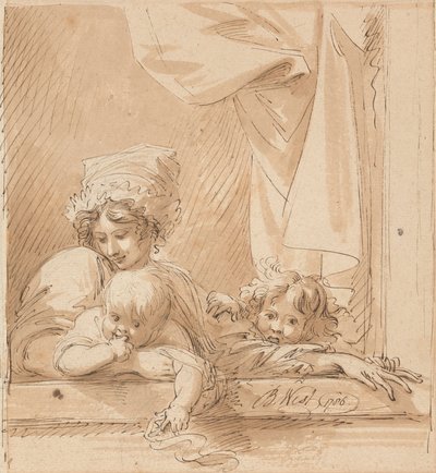 En mor og to børn af Benjamin West